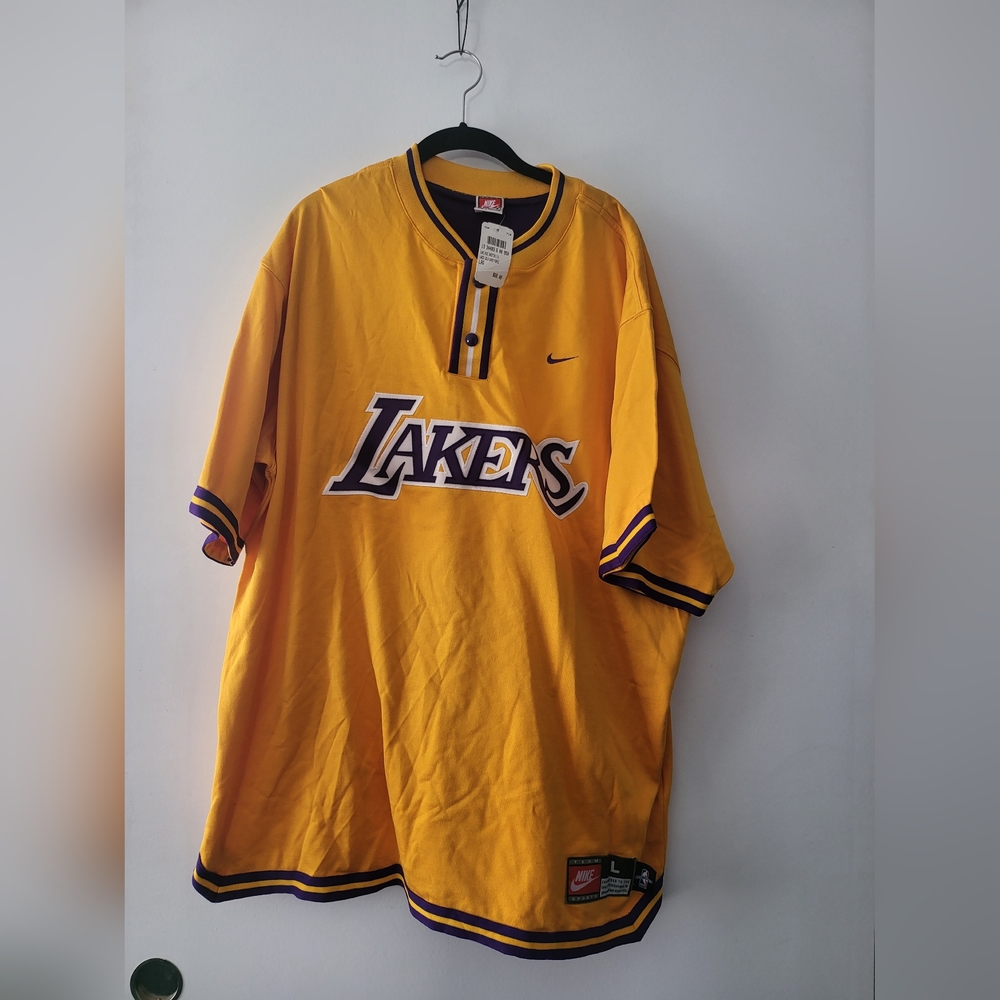 NWT LA Lakers Warmup Shooting Jersey Mid Swoosh Embroidered